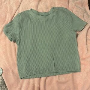 ribbed sea green top
